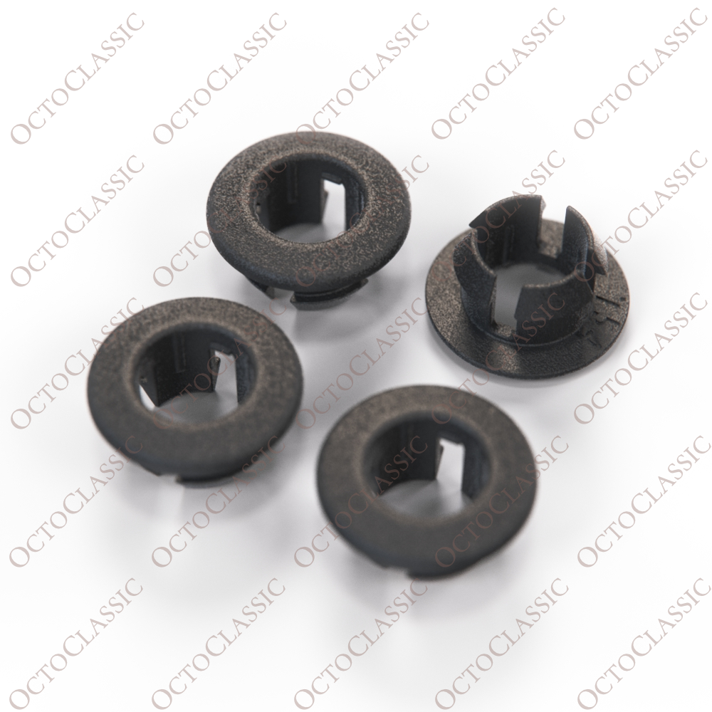 BMW E30 E36 Trzpień zamka panelu drzwi Tuleja Przelotka Zestaw pierścieni wykończeniowych, 4 sztuki, czarne 51411911964 BMW E30 E36 Trzpień zamka panelu drzwi Tuleja Przelotka Zestaw pierścieni wykończeniowych, 4 sztuki, czarne 51411911964