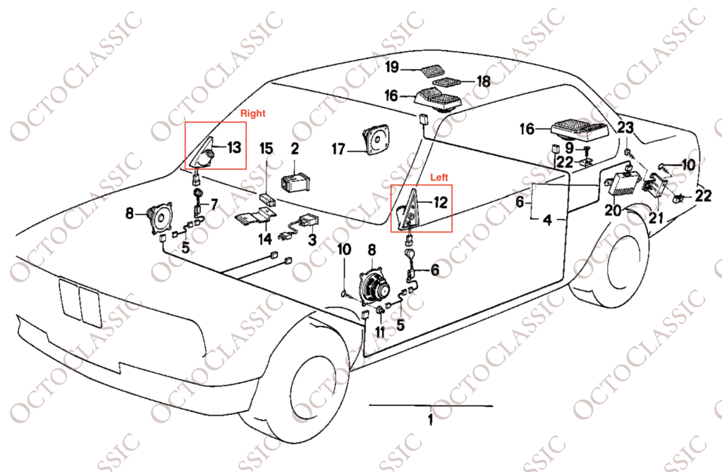 BMW E30 Internal mirror cover right or left side excl. tweeter loudspeaker in the door. ( 65131377687 / 65131377688) BMW E30 Internal mirror cover right or left side excl. tweeter loudspeaker in the door. ( 65131377687 / 65131377688)