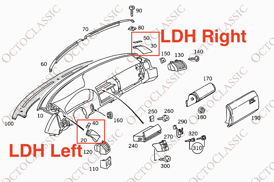 Mercedes R129 Dashboard Speaker Cover LHD Or RHD / Left Or Right All Colors / A1296800139 / A1296800239 / A1296800339 / A1296800439 / A1296890167 / A1296890267 Mercedes R129 Dashboard Speaker Cover LHD Or RHD / Left Or Right All Colors / A1296800139 / A1296800239 / A1296800339 / A1296800439 / A1296890167 / A1296890267