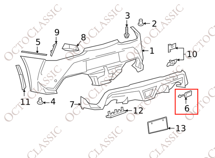Copri gancio di traino per paraurti posteriore destro Toyota GR Supra Copri gancio di traino per paraurti posteriore destro Toyota GR Supra