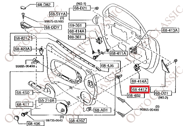Mazda RX7 Guarnizione angolare interna della portiera Copertura sinistra o destra Nero F10068DJYC / F10068DJXC Mazda RX7 Guarnizione angolare interna della portiera Copertura sinistra o destra Nero F10068DJYC / F10068DJXC