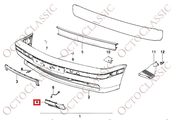 BMW E34 Frontstoßstangenkappenabdeckung links oder rechts 51112231987 / 51112231987 BMW E34 Frontstoßstangenkappenabdeckung links oder rechts 51112231987 / 51112231987