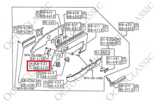 Presa d’aria per porta interna Mazda RX7 Sinistra o destra Nera FB0168423 / FB0168453C Presa d’aria per porta interna Mazda RX7 Sinistra o destra Nera FB0168423 / FB0168453C