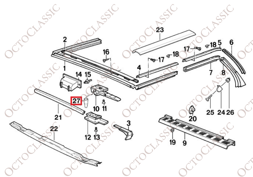 Zestaw osłon śrub centrujących BMW E30 Cabrio, 2 sztuki, czarne 54311971255 Zestaw osłon śrub centrujących BMW E30 Cabrio, 2 sztuki, czarne 54311971255